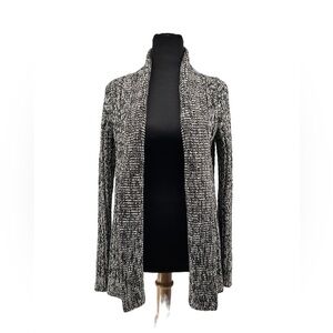 Anthropologie Open Front Cardigan Sweater Marled Chunky Knit Career Casual Sz Xs